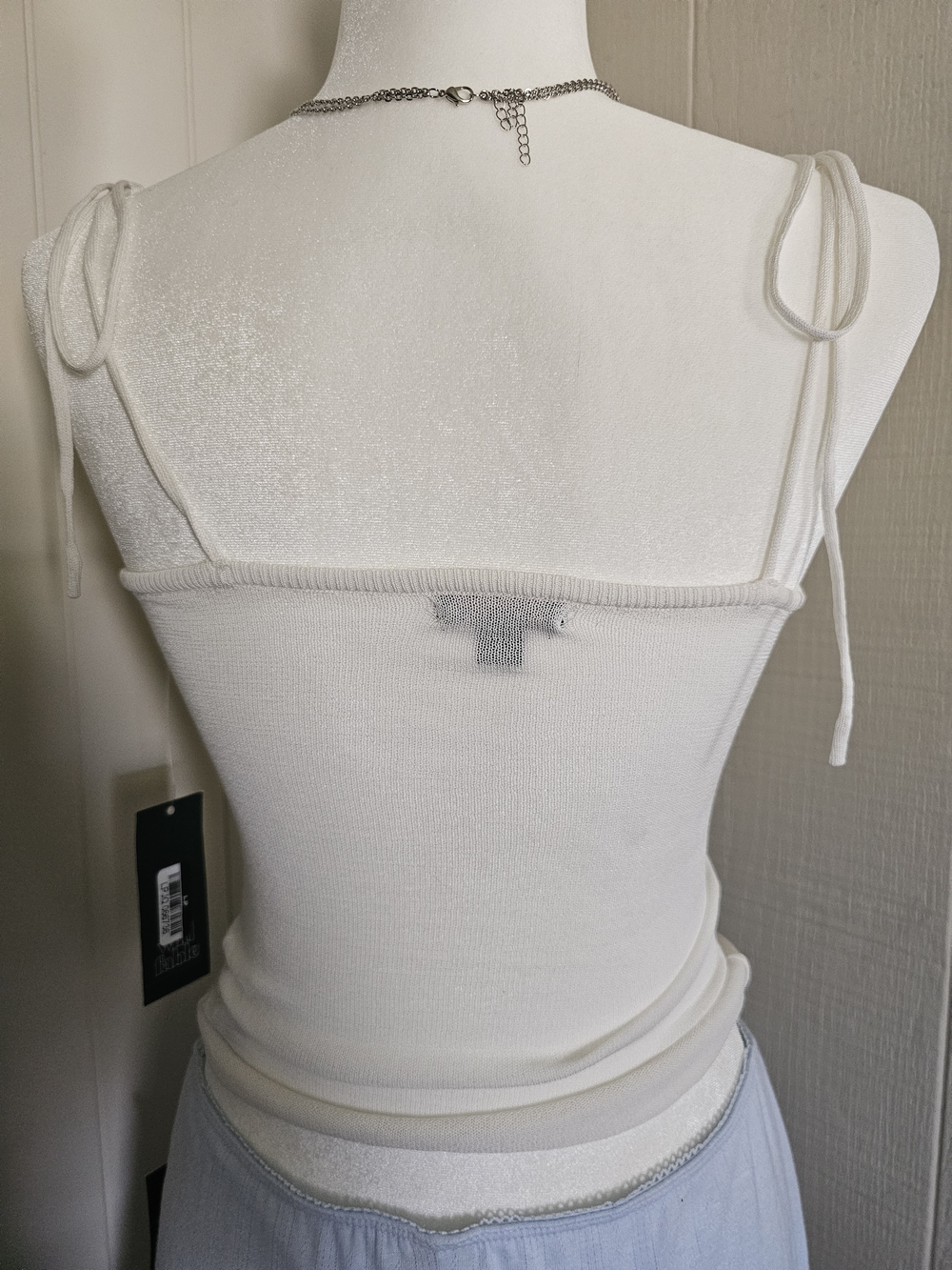 Wild Fable Ruffled Square Neck Tie Tank - Picture 6 of 8